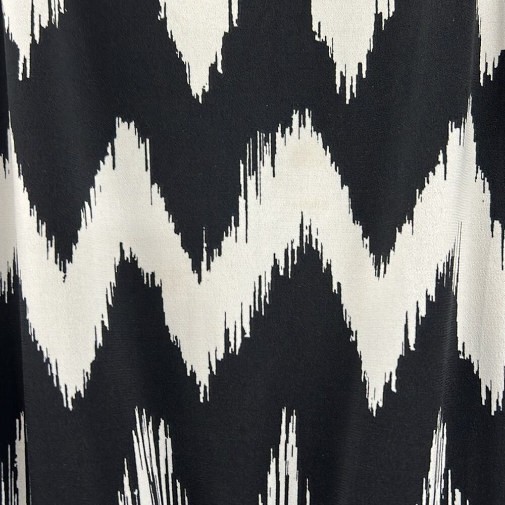 Vintage Agenda Black/White Geometric Print Elastic Waist Blouse Made In USA‎ M - Picture 2 of 7